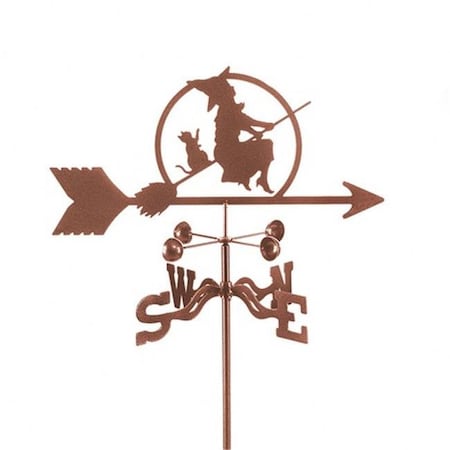 Ez Vane EZ Vane EZ1809-PT Witch on a Broom Weathervane with Post Mount EZ1809-PT